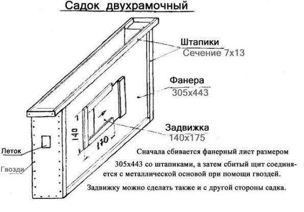 Садок двухрамочный - общий вид